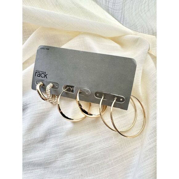 Nordstrom’s set of three gold color hoop earrings ￼ - Picture 1 of 4